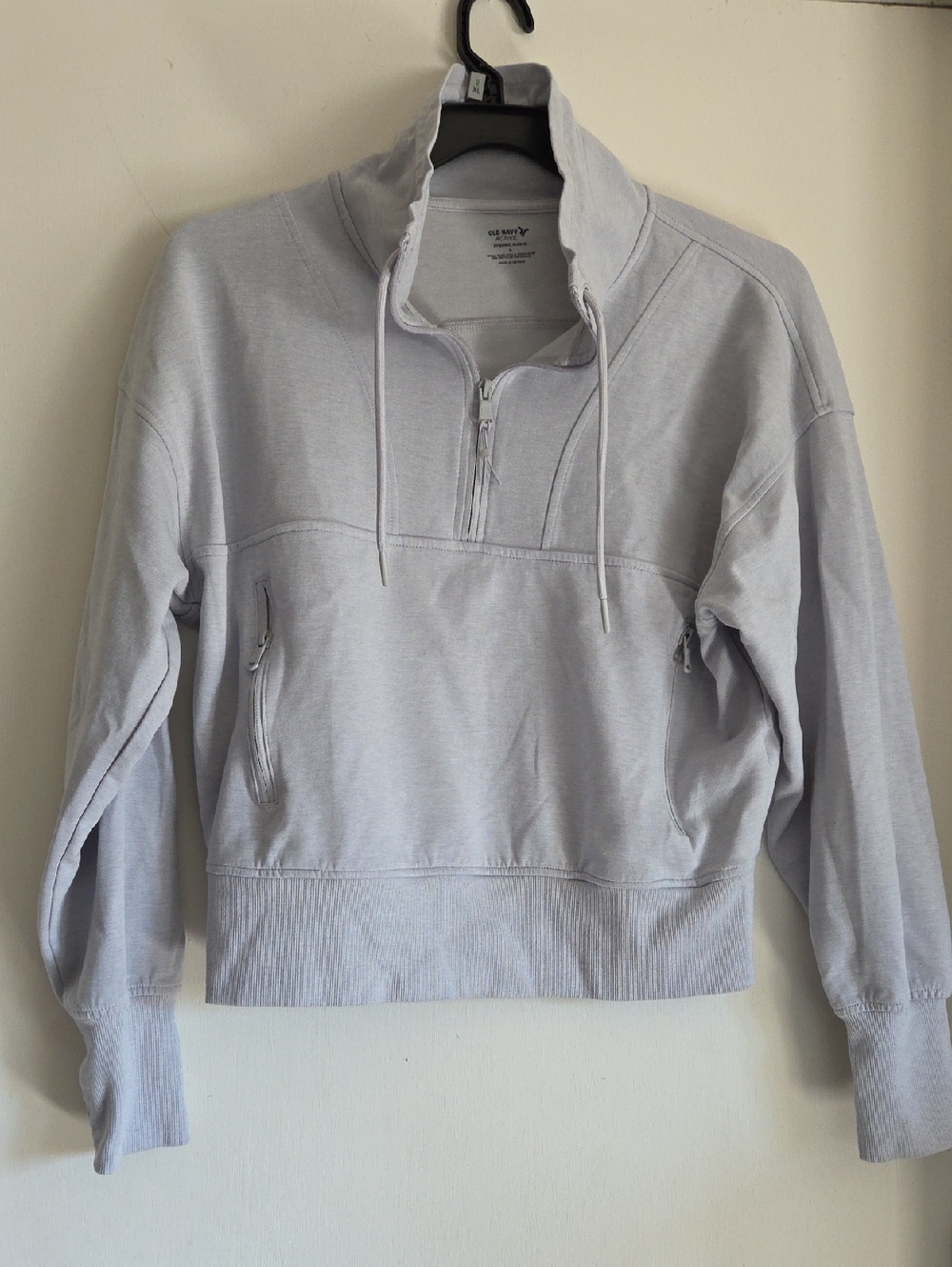 Old Navy Light Gray Half-Zip Womens Active Wear Sweatshirt